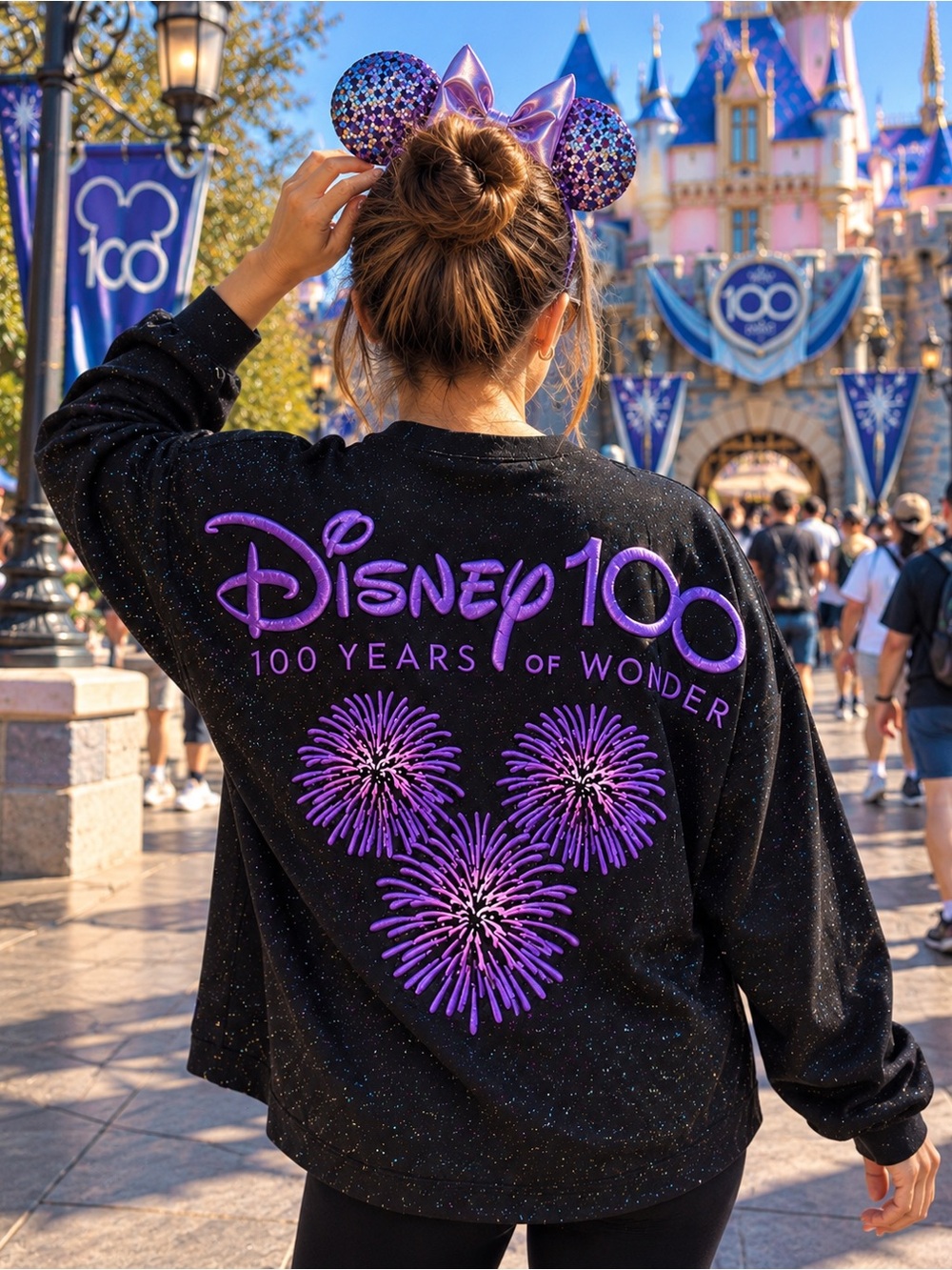 Disneyland Disney100 100 Years of Wonder Spirit Jersey S Fireworks Glitter 2023